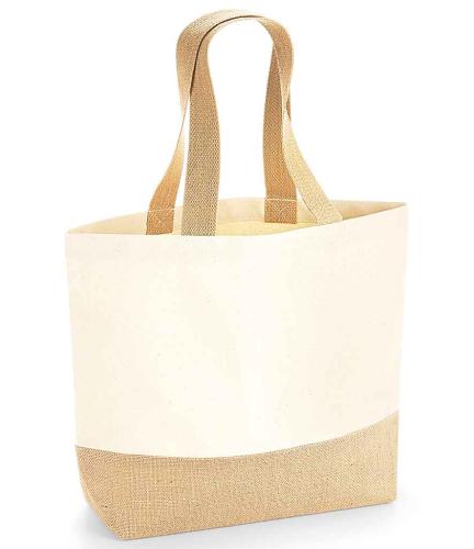 Westford Mill Jute Base Canvas Tote Bag - NAT - ONE